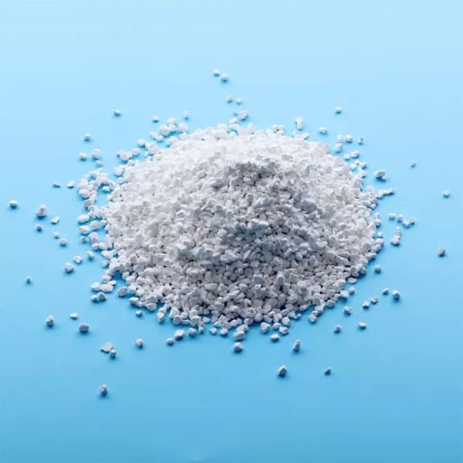 Trichloroisocyanuric Acid Granules - A white granular chemical compound used for water treatment and disinfection.