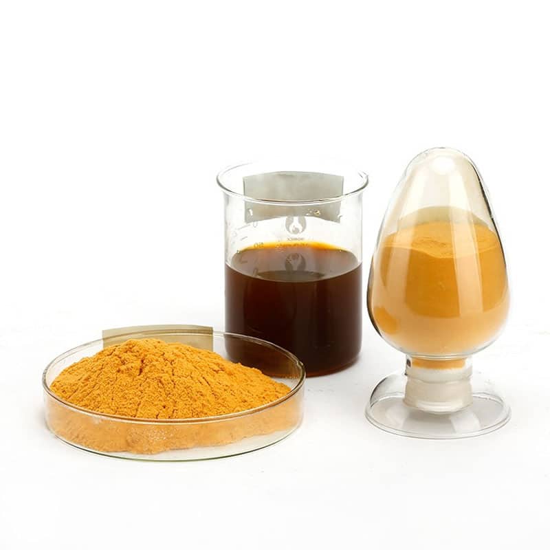 Poly Ferric Sulphate in solid and liquid form, used as a coagulant in water treatment 